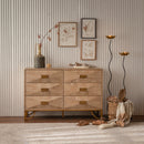 6 Drawers Dresser, Modern Dressers & Chests of Drawers, TV Stand,Light Wood Dresser for Bedroom,Living Room,Hallway
