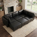 Flexible PU Modular Sofa,Convertible Shapes, Storage & Sleeper Function for Living Room-6seats