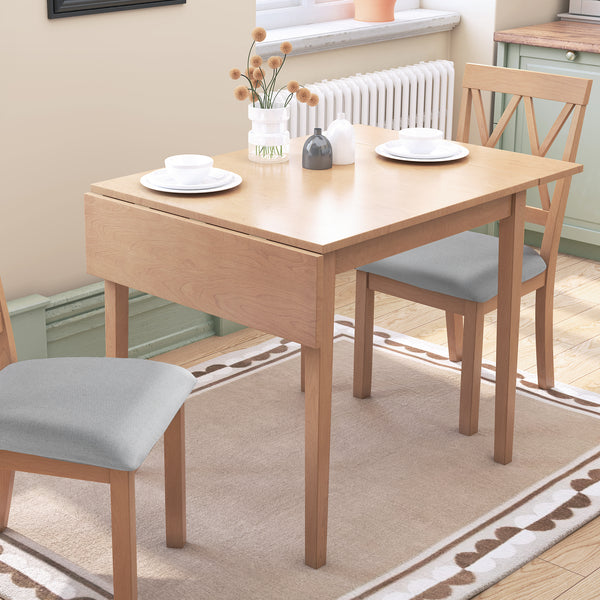 29'- 45' Extendable Dining Table for 4, Folding Kitchen Table with Rubberwood Legs, Space-Saving Dinner Table for Living Room, Kitchen, Dining Room, Small Space (Only Table)