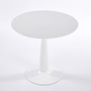 Mid-Century Modern Pedestal Table, White MDF Top with Metal Base, 31.5in Round for Living Room, Kitchen, Office, Fits 4-6 People