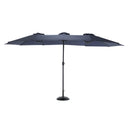14.8 Ft Double Sided Outdoor Umbrella Rectangular Large with Crank ( Navy blue )(No Base)