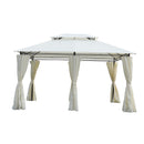 13x10 Outdoor Patio Gazebo Tent with Ventilated Double Roof and Sidewall (Detachable Curtains on All Sides), for Lawn, Garden, Backyard, and Deck, Beige