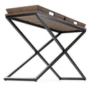 Damien Console Table in Natural with Graphite Grey Metal Frame, Elm Wood and Plywood Construction, 50-inch Width