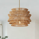 17.3' Rattan Pendant Light,Hand-Woven Rustic Wicker Hanging Light Seagrass Ceiling Chandelier,Water Plants Rattan Chandelier for Dining Living Bedroom Kitchen Farmhouse