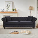 FX 85.5'Living Room with velvet Chesterfield Sofa with Rolled Arms 3 Seater Sofa with Button Design and 2 Cushions for Apartment, Office, Living Room 	W1926S00064