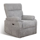 Electric Zero Gravity Recliner Chair – Soft Corduroy Fabric with USB & Type-C Charging Ports, Side Storage Pocket, Oversized Comfort with Lumbar Support, Modern Grey Reclining Chair for Adults