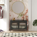 Luna Wide 2-Door Accent Cabinet with Fluted Glass