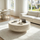 Round 31.5' Coffee Table Ideal For Living Room Family Time & Cozy Afternoon Moments