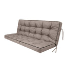 3 Seater Outdoor Porch Swing Cushion with Backrest, 5 Inch Extra Thick Waterproof Swing Replacement Cushion in Khaki, Polyester Blend for Garden Backyard Patio Furniture