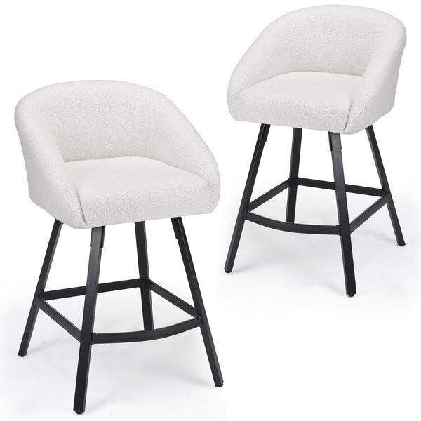 Bar Stools Set of 2,Upholstered Bar Stool with Back, 27 inch Height Counter Height Barstools for Home Kitchen Island