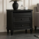 28' Wood Nightstand with Charging Station, Farmhouse Bedside Table with 3 Drawers, USB & Type-C Ports, Storage End Table for Bedroom Living Room Office
