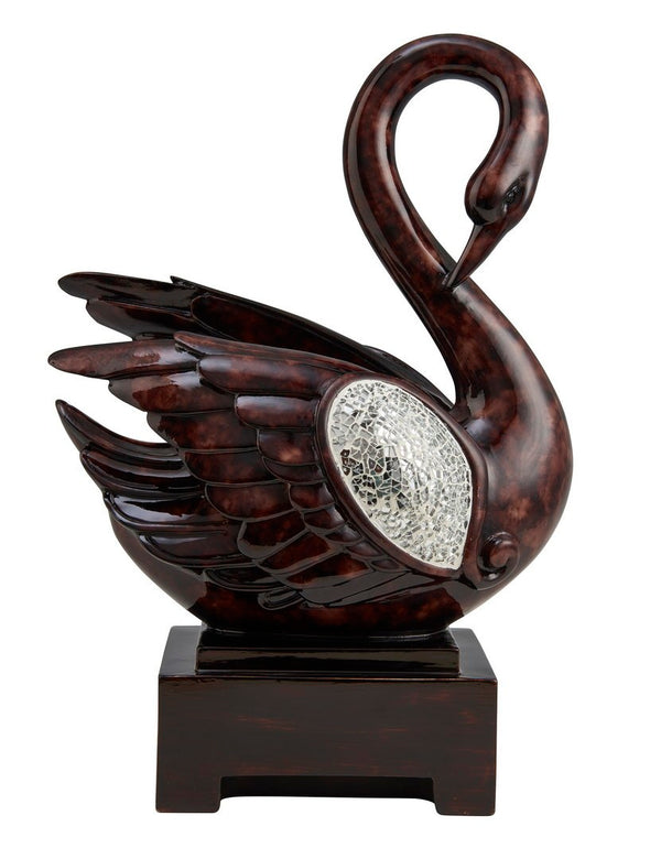 16.5-Inch Tall Folius Floral Foliage Swan Decor