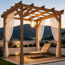 Wood Pergola, Outdoor Gazebo Grape Trellis with Stable Structure for Climbing Plant Support 6.6' x 6.6'