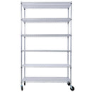 6 Tier 6000lbs Capacity NSF Metal Shelf Wire Shelving Unit, Heavy Duty Adjustable Storage Rack with Wheels & Shelf Liners for Commercial Grade Utility Steel Storage Rack, chrome- 84'H x 48'L x 20'D