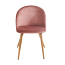 Set of 2 Modern Velvet Dining Chairs with Wooden Legs