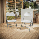 Granite White Folding Chairs - Set of 4
