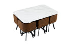 Stylish Brown Modern PU Material Six-Chair Set - Two Designs, Unified Aesthetics.