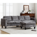 [NEW ARRIVED] [VIDEO PROVIDED]5 Seat Modular Sofa,with Storage Ottoman, Convertible Sectional Sofa, L Shaped Couch ,  Reversible Chaise ,Riveted sofa,Chenille,  Gray
