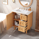 30 Inch Bathroom Vanity with Ceramic Sink, Bathroom Vanity with 3 Drawers, 1 large Soft Closing Door,  Farmhouse Bathroom Storage Cabinet , Ideal for Home