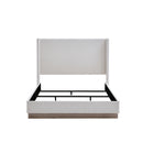 Hale Upholstered Wingback Bed King Size with 51.1' Cream White Boucle Headboard, Elegant Simplicity Design, Fabric and Metal Frame, Easy Assembly