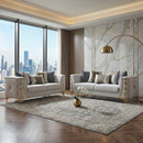 Contessa Modern Fabric 2Pc Living Room Set in Gray