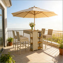 Garden Dialogue Furniture Set,Outdoor High Top Table and Chairs,5 Piece Wicker Outdoor Bar Set