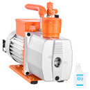 Vacuum Pump, 7 CFM 3/4 HP, HVAC Two Stage Rotary Vane AC Vacuum Pump, for R134a R22 R410a R1234YF R32, 4 Pole Motor, for Automotive Air Conditioner Maintenance Resin Degassing, Oil Included