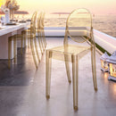 Stackable Amber Acrylic Ghost Event Chairs – Set of 4