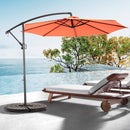 Best Choice Products 10ft Offset Hanging Market Patio Umbrella w/Easy Tilt Adjustment, Polyester Shade, 8 Ribs for Backyard, Poolside   - (orange )(No Base)