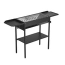 Foldable Charcoal Grill, Portable Charcoal Barbecue Grill with Adjustable Height & Folding Side Tables, High-Temp Powder-Coated Steel Outdoor BBQ Grills for Camping Backyard Parties