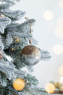 D4' Christmas Ball Ornaments, Wood Decorative Hanging Ball Christmas Tree Ornaments for Holiday Party Decorations, Set of 4