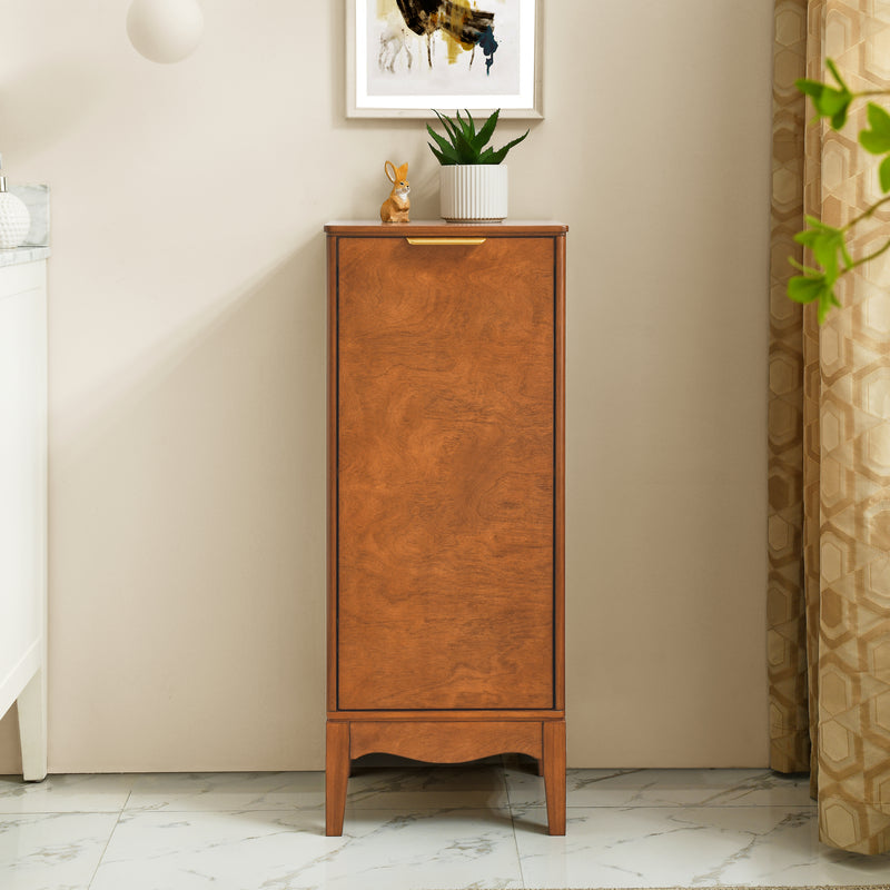 Modern Bathroom Floor Cabinet &Linen cabinet with Adjustable Shelves,Antique Brass(14.5'×12.6'×35.7')