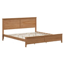 Modern Solid Wood King Size Platform Bed with Sturdy Wooden Slats Support, Seadrift Finish, Pine Wood and MDF Frame, 800 LBS Capacity