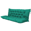 3 Seater Outdoor Porch Swing Cushion with Backrest, 5 Inch Extra Thick Waterproof Blue-Green Polyester Blend Cushion for Garden Backyard Patio Furniture
