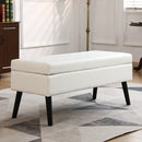 Storage Bench with Storage Bench for Bedroom End of Bed Bench Foot of Bed Bench Entryway Bench Storage Ottoman Bench 43.3' W x 17.7' White PU Leather Bench