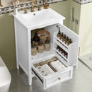 20' Bathroom Vanity with Sink, Bathroom Cabinet with A Door, Door Shelf Storage and Adiustable Foot Pads, A Drawer, White(Old SKU:N725P192821K)