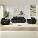 3 Seater + 1 Seater +1 Seater, Combo Sofa Modern Living Room Sofa, Teddy Sofa, Wooden Frame, 5 Cushions, Apartment Sofa Furniture