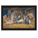 Trendy Decor 4U The Greatest Gift of All - The Birth of Christ Black Framed Wall Art for Living Room, Nativity Wall Art Print for Home Decor, Bedroom Wall Art by Bonnie Mohr
