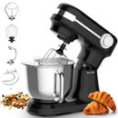 Plum Chef 5.5QT Electric Stand Mixer, 12-Speed Tilt-Head Food Mixer, Dough Mixer with Dishwasher Safe Stainless Steel Bowl, Dough Hook, Flat Beater, Whisk, Splash Guard, Black