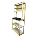 31.5' White and Black color 5-Tier Bakers Rack for Kitchen with Storage, Coffee Bar, Kitchen Shelves,  Microwave Stand
