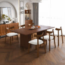 78 Inch Long Dining Table Set for 6 in Natural Wood Veneer, Rectangular MDF Kitchen Table with Storage Base & 6 PU Cushioned Chairs, Modern Rustic Dining Set for Kitchen and Dining Room