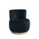 COOLMORE Swivel Barrel Chair, 360 Degree Round Armchair with Fluffy Velvet Upholstery for Living Room, Bedroom, Office