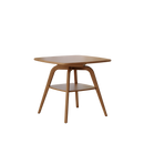 Modern Wooden Dining Table with Storage Shelf, Walnut Finish