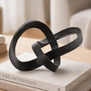 Abstract Interlinked Sculpture Black Modern Art Décor