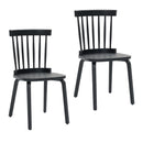Windsor Dining Chairs Set of 2,Wood Farmhouse Spindle Back, Widen Seat, Mid-Century Modern French Country Style, for Living Room Restaurant, Black