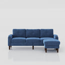 Convertible Combination Sofa, Sofa L-Shaped, Sofa with Storage Cabinet Footstool, Living Room Navy Blue Sofa, Living Room/Bedroom/Office/Small Space 3-Seater Combination Sofa