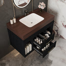 29.9' Modern Floating Bathroom Vanity with Sintered Stone Top Ceramic Undermount Sink Wall-Mounted for Small Bathrooms, Apartment