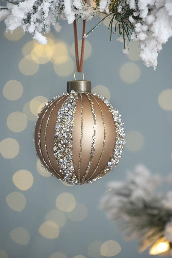D4.7' Christmas Ball Ornaments, Glass Decorative Hanging Ball Christmas Tree Ornaments for Holiday Party Decorations, Set of 4