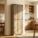 Freestanding Farmhouse Food Pantry Cabinet 67 Inch, Tall Kitchen Storage Cabinet Equipped with Adjustable Shelves