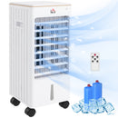 21' Evaporative Air Cooler with Ice Packs, 3-In-1 Ice Cooling Fan, Portable Swamp Cooler with Water Tank, 7.5H Timer, 60° Oscillating, Remote, for Home Office Bedroom, White